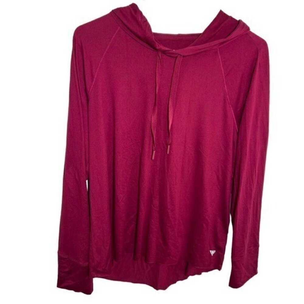 Yoga Smoga Women's Size Large Hoodie Hooded Sweatshirt Pink Berry Soft Stretch